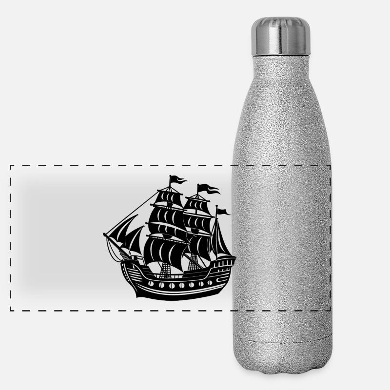 Piratenschiff Panorama Glitzer Isolierflasche 500 ml