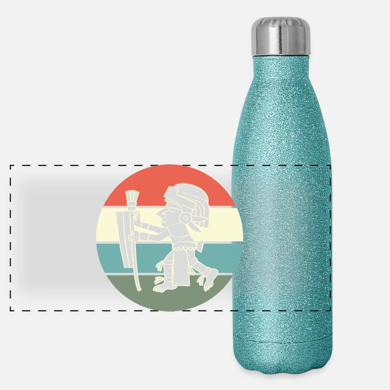 aztec Maya kalender Inka Panorama Glitzer Isolierflasche 500 ml