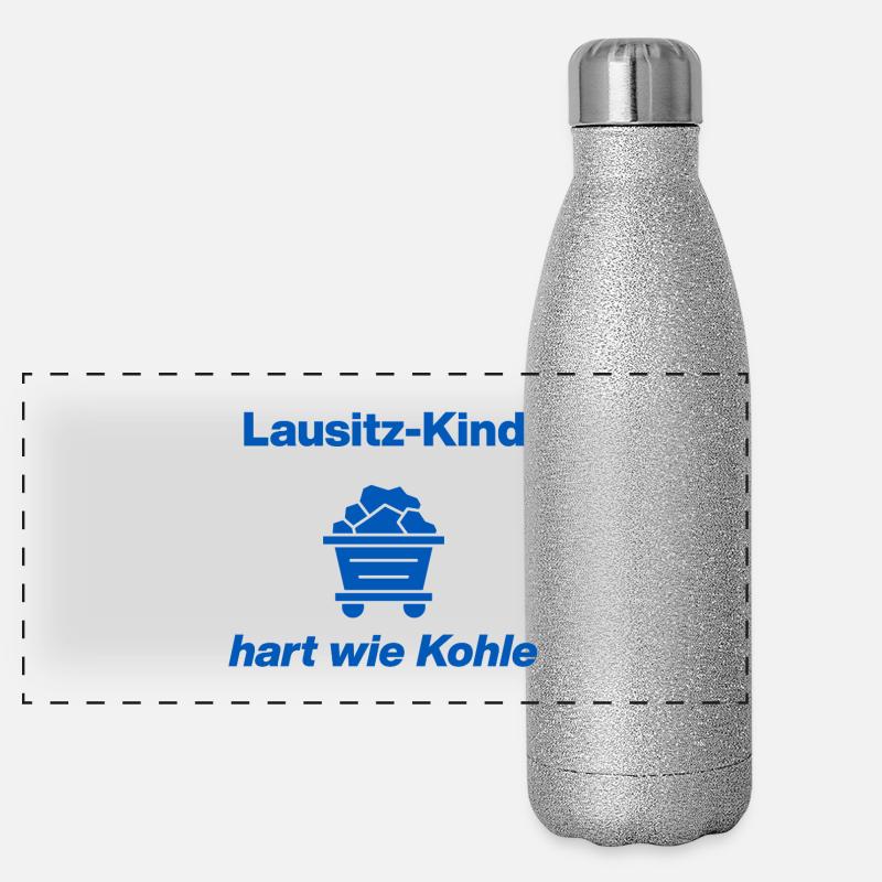LAUSITZ-RACE : DURE COMME LE CHARBON ! Gourde isotherme panoramique pailletée 500 ml