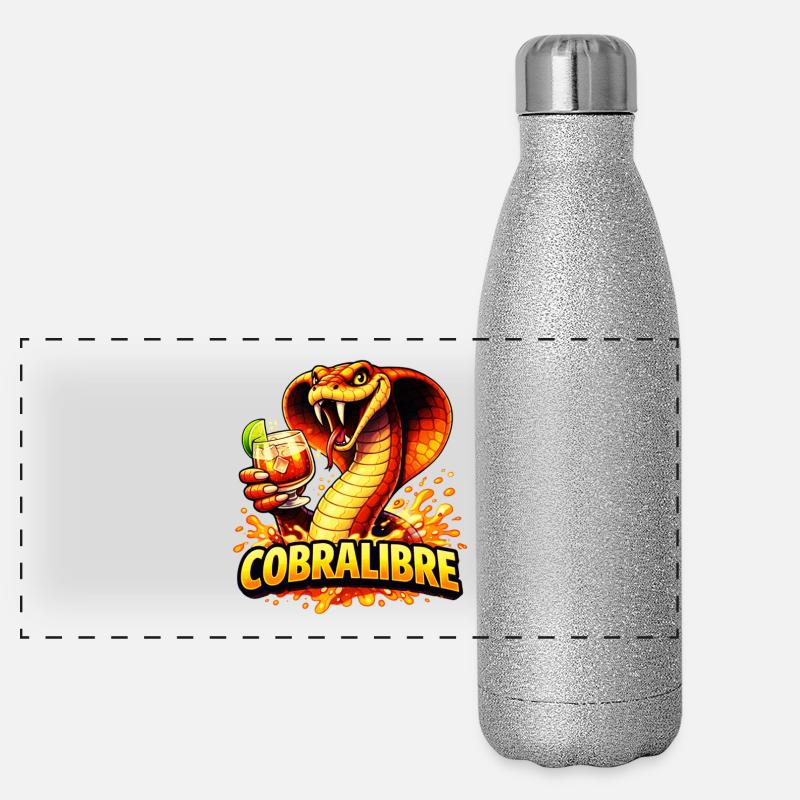 Kobra Cocktail Illustration Cobra Libre Panorama Glitzer Isolierflasche 500 ml