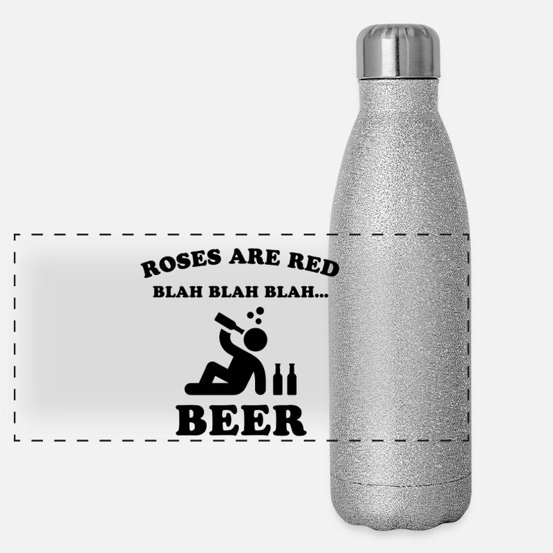 Roses are red – Beer Panorama Glitzer Isolierflasche 500 ml