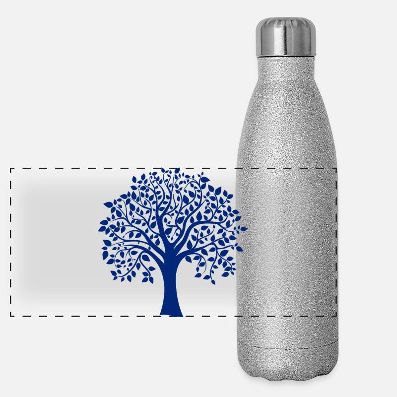 Base Blue Jumbo Tree Print Silhouette Panoramic Glitter Thermal Bottle 500 ml