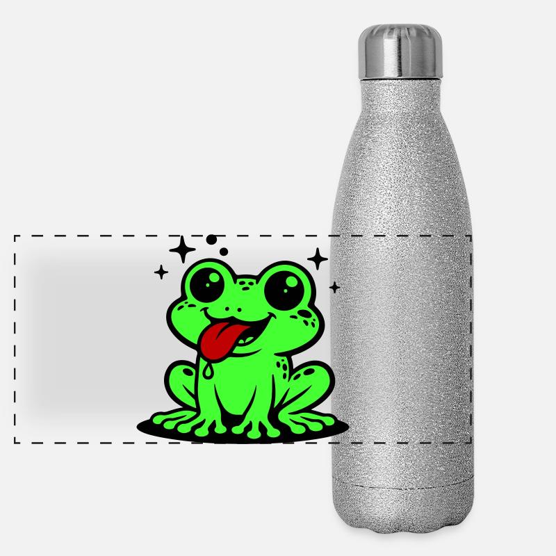 Grenouille Comique Crapaud Gourde isotherme panoramique pailletée 500 ml