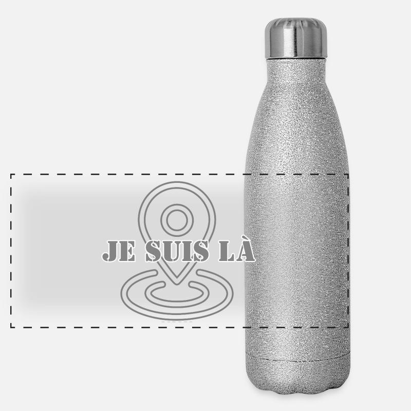 JE SUIS LÀ. Gourde isotherme panoramique pailletée 500 ml