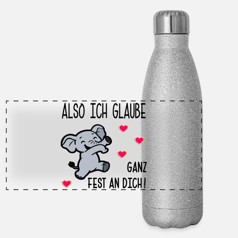 PRÜFUNGEN MOTIVATION GLAUBEN Panorama Glitzer Isolierflasche 500 ml