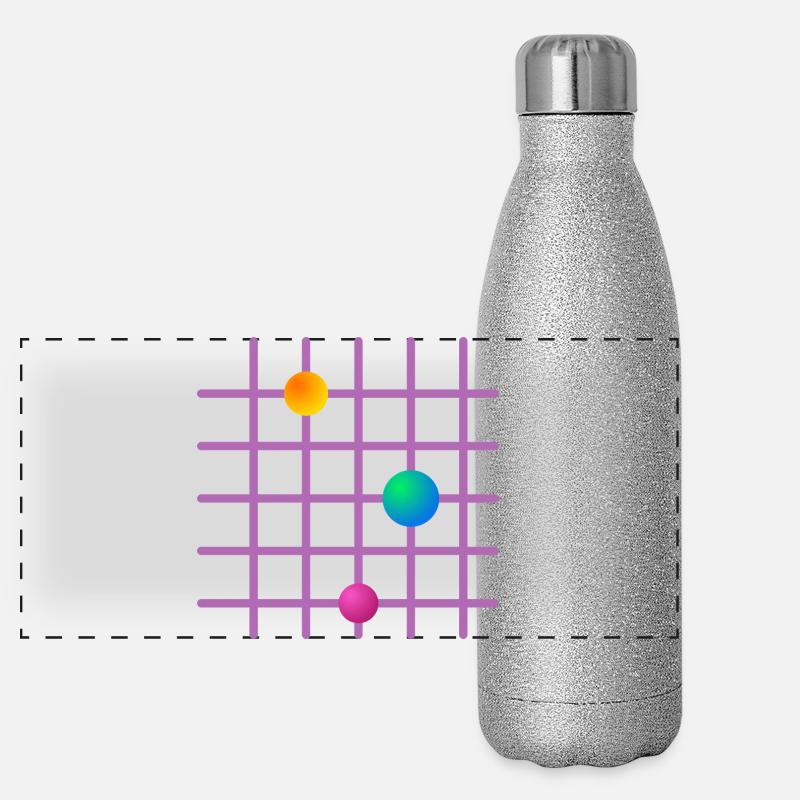 Grille de billes colorées dans la conception de la grille Gourde isotherme panoramique pailletée 500 ml