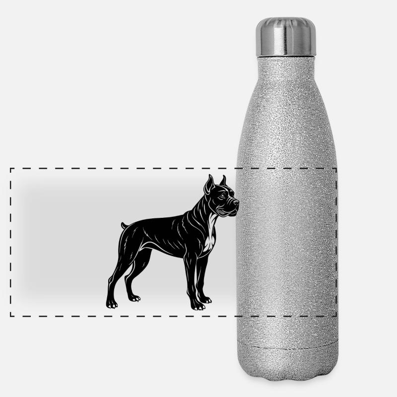 Chien boxer Gourde isotherme panoramique pailletée 500 ml