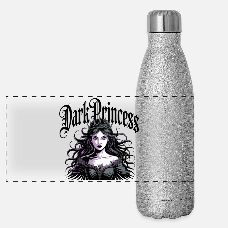 Dunkle Prinzessin Gothic Krone Panorama Glitzer Isolierflasche 500 ml