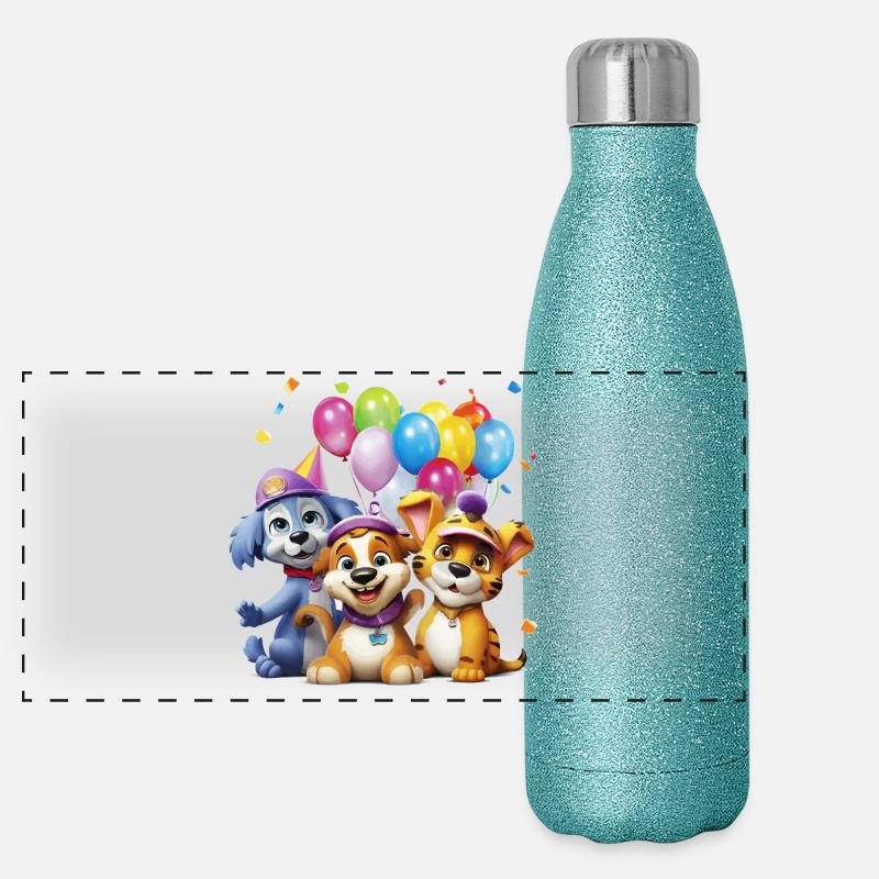 Ballonfreunde Hunde Trio Panorama Glitzer Isolierflasche 500 ml