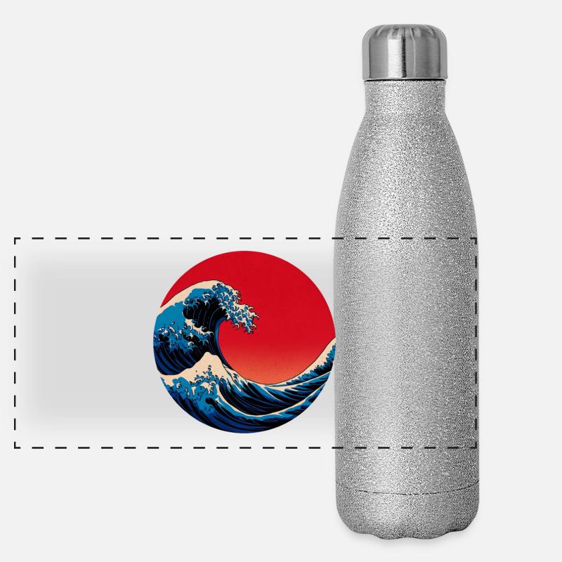 Japanese Art, Wave Panoramic Glitter Thermal Bottle 500 ml