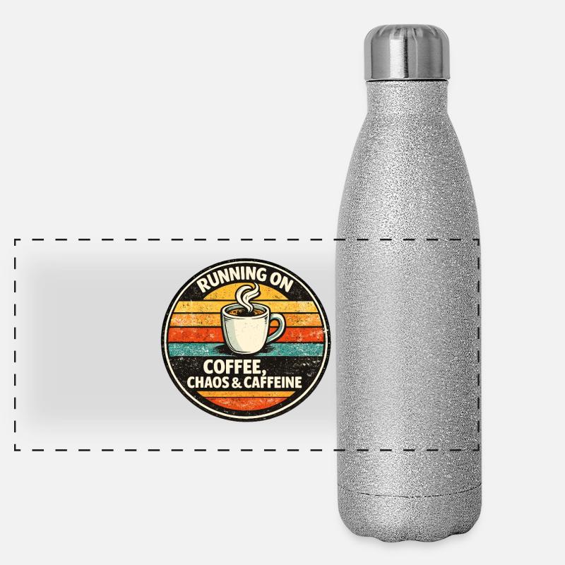 Café Chaos & Caféine Rétro Gourde isotherme panoramique pailletée 500 ml