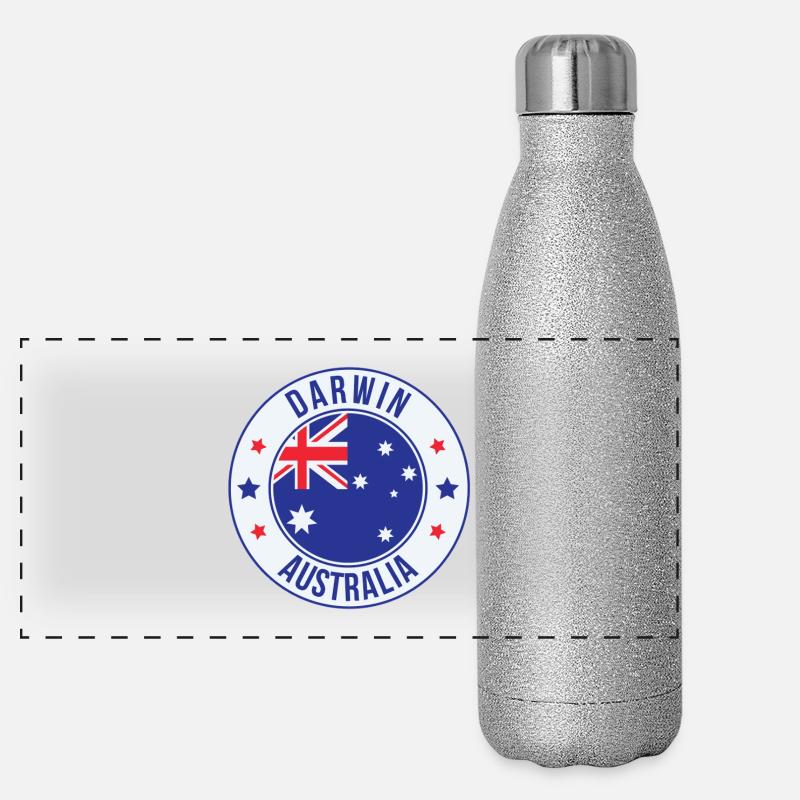 Emblème de Darwin Australie Gourde isotherme panoramique pailletée 500 ml