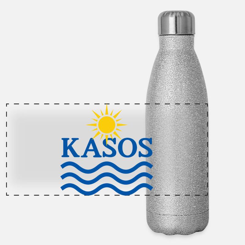 Soleil et Vagues de Kasos Gourde isotherme panoramique pailletée 500 ml