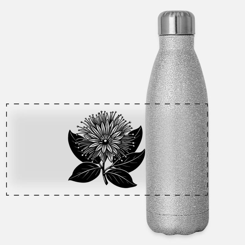 Fleur de Lehua Gourde isotherme panoramique pailletée 500 ml