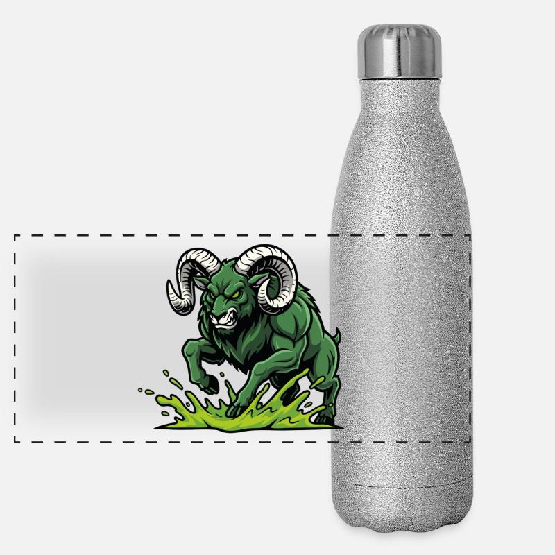 Ram Green Toxic Charge Maskottchen Ram Panorama Glitzer Isolierflasche 500 ml