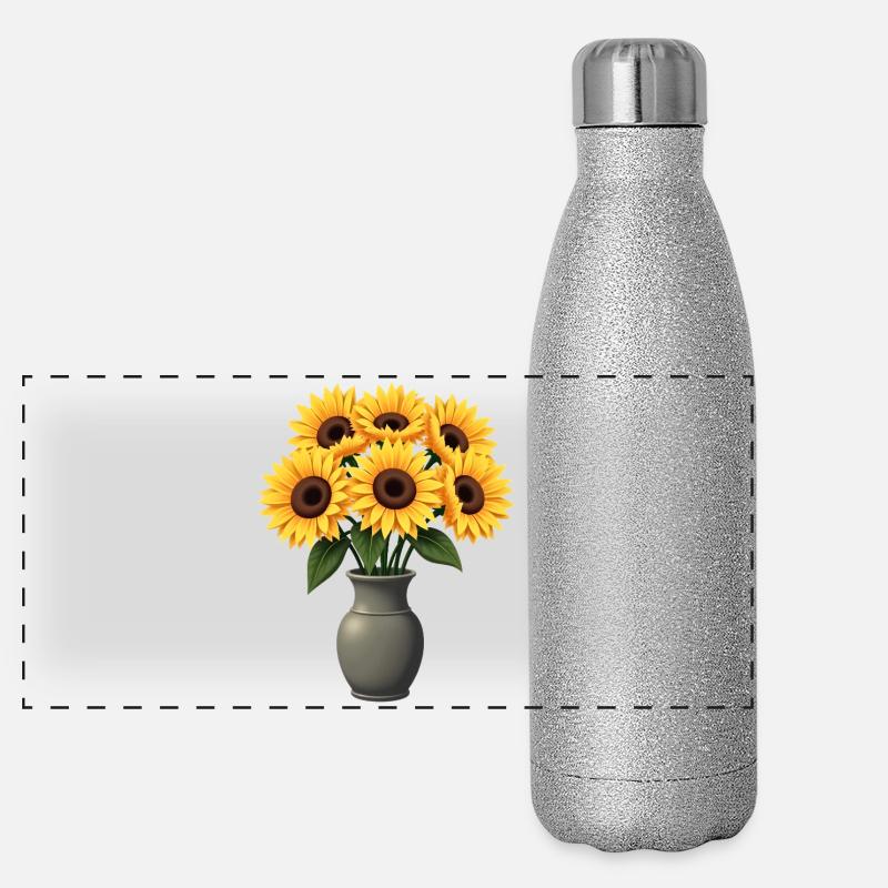 sunflowers Panoramic Glitter Thermal Bottle 500 ml