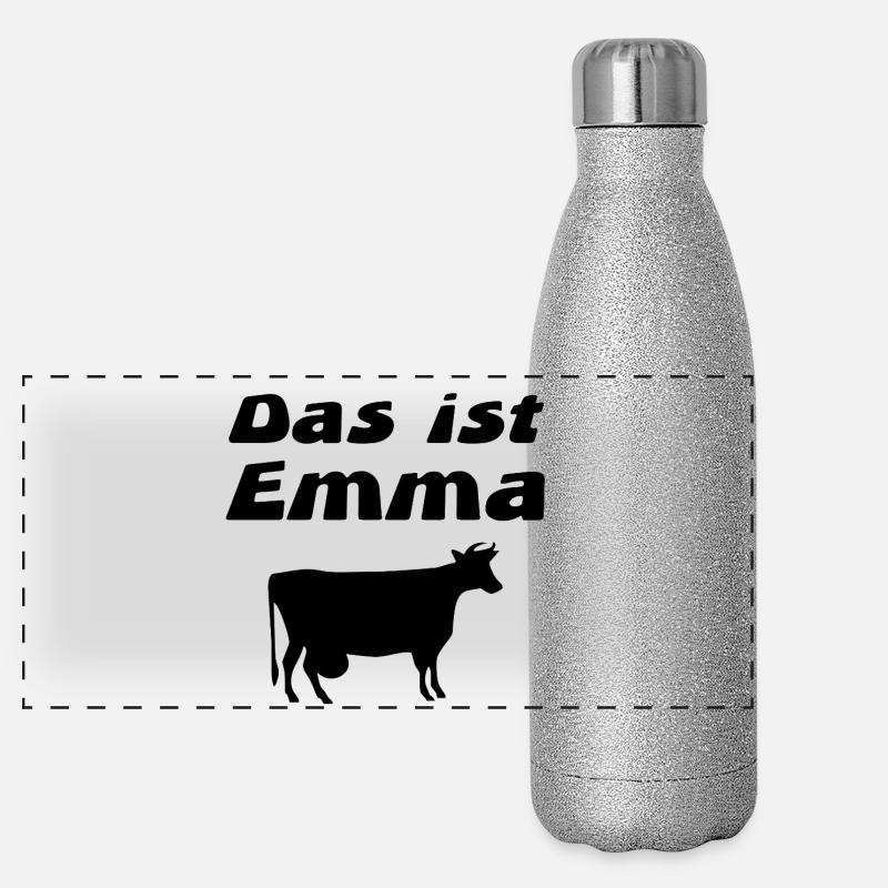 Kühe Panorama Glitzer Isolierflasche 500 ml