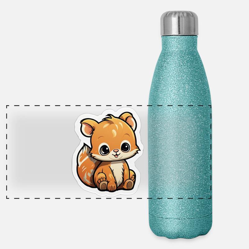 Cartoon Squirrel Panoramic Glitter Thermal Bottle 500 ml