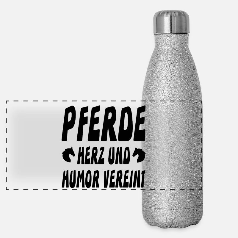 Pferde Panorama Glitzer Isolierflasche 500 ml