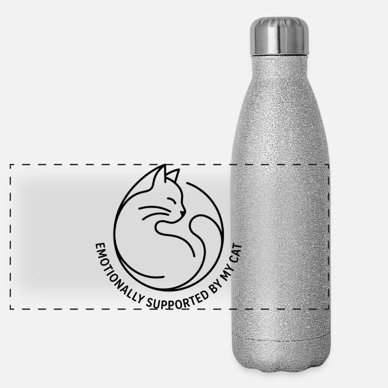 Design yin-yang adapté aux chats Gourde isotherme panoramique pailletée 500 ml