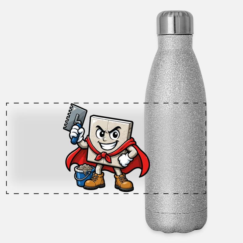 Superhero Tile Tile Panoramic Glitter Thermal Bottle 500 ml