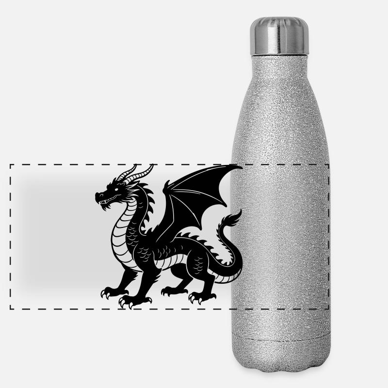 Drache Panorama Glitzer Isolierflasche 500 ml