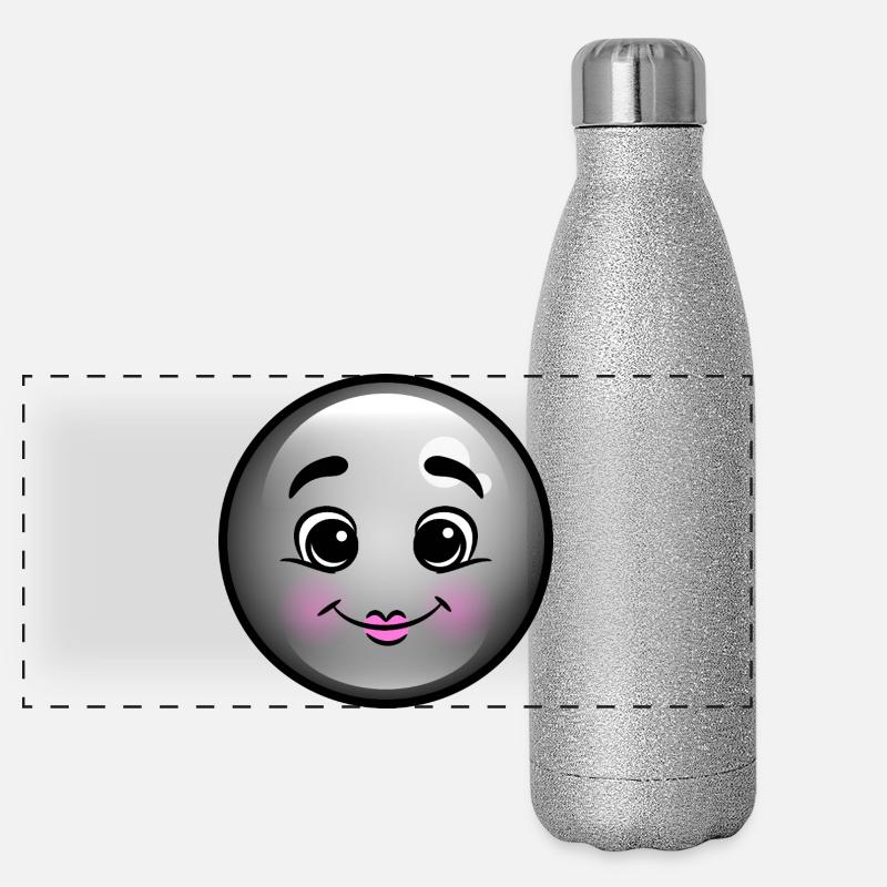 Niedliche Schwarze Blase Panorama Glitzer Isolierflasche 500 ml