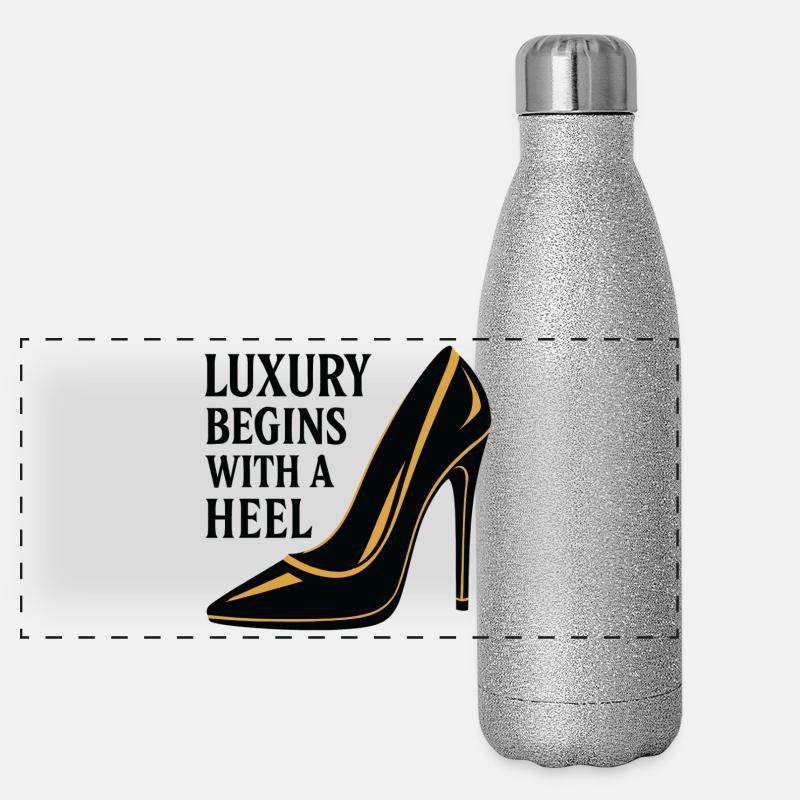 Talon haut de luxe – Diction du design en or noble Gourde isotherme panoramique pailletée 500 ml