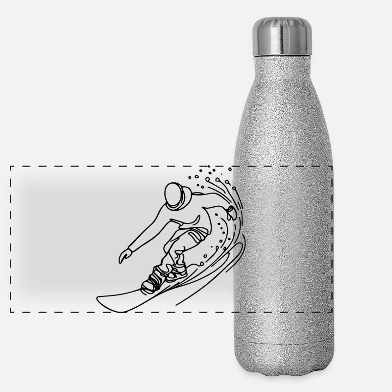 Snowboard lovers Panoramic Glitter Thermal Bottle 500 ml