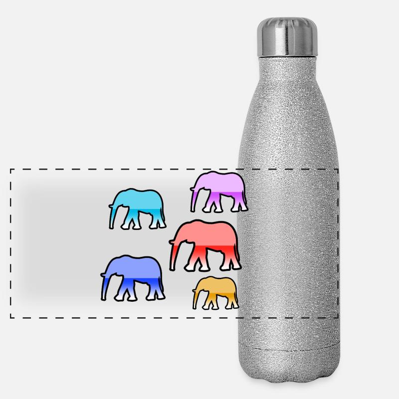 Elefanten Panorama Glitzer Isolierflasche 500 ml