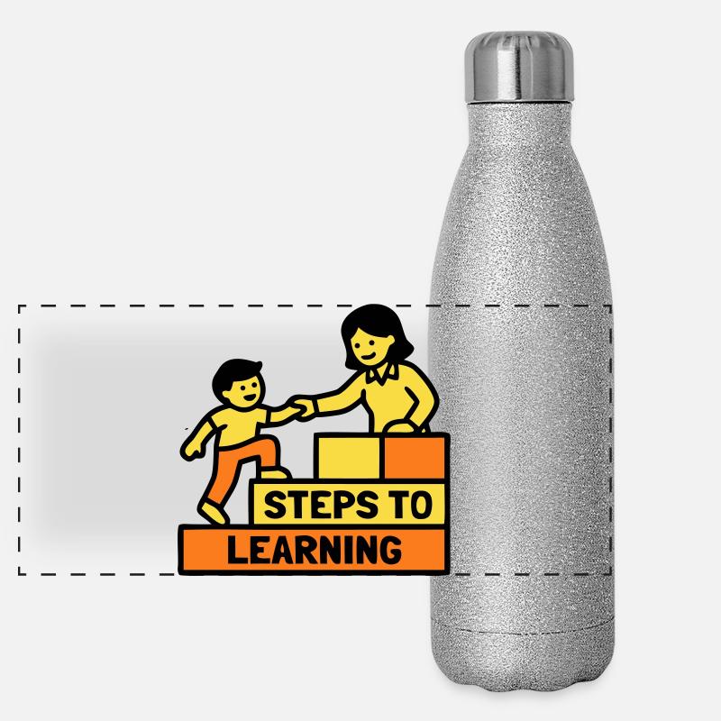 Logo Étapes pour apprendre l’école Gourde isotherme panoramique pailletée 500 ml