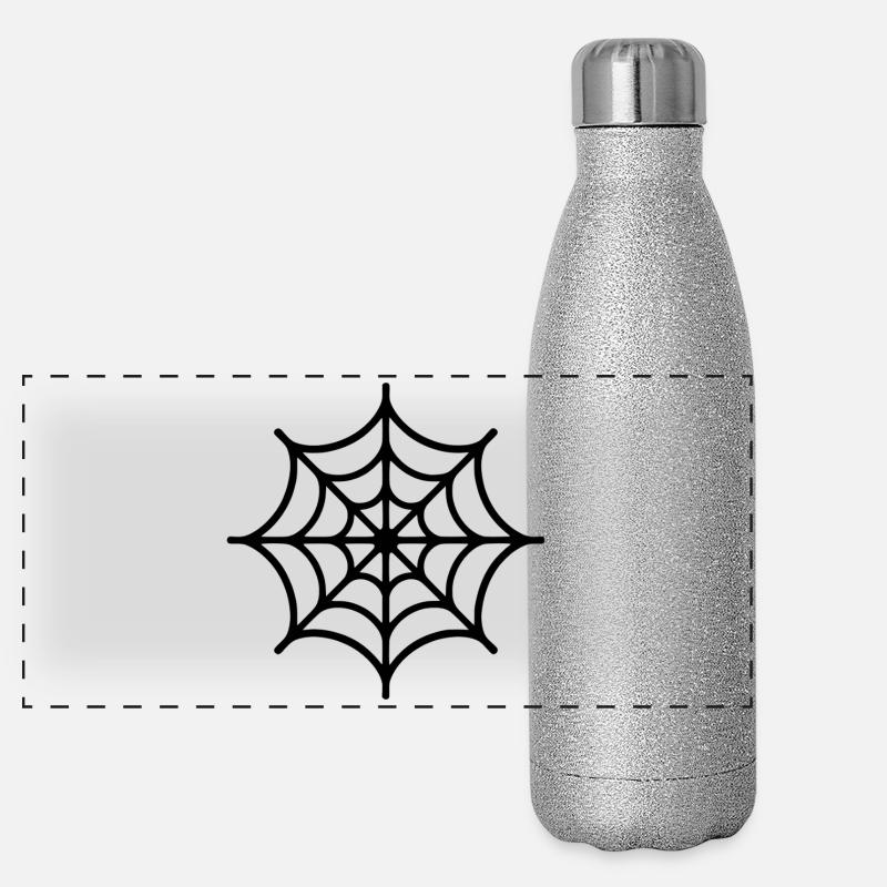 Spinnennetz Spinne Panorama Glitzer Isolierflasche 500 ml