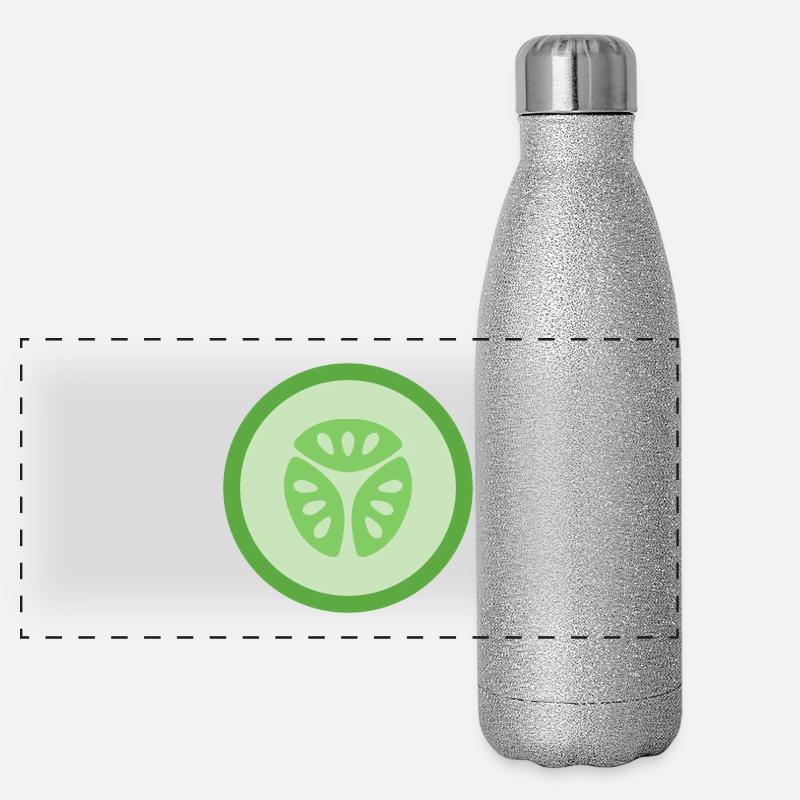 Cucumber Slice Panoramic Glitter Thermal Bottle 500 ml