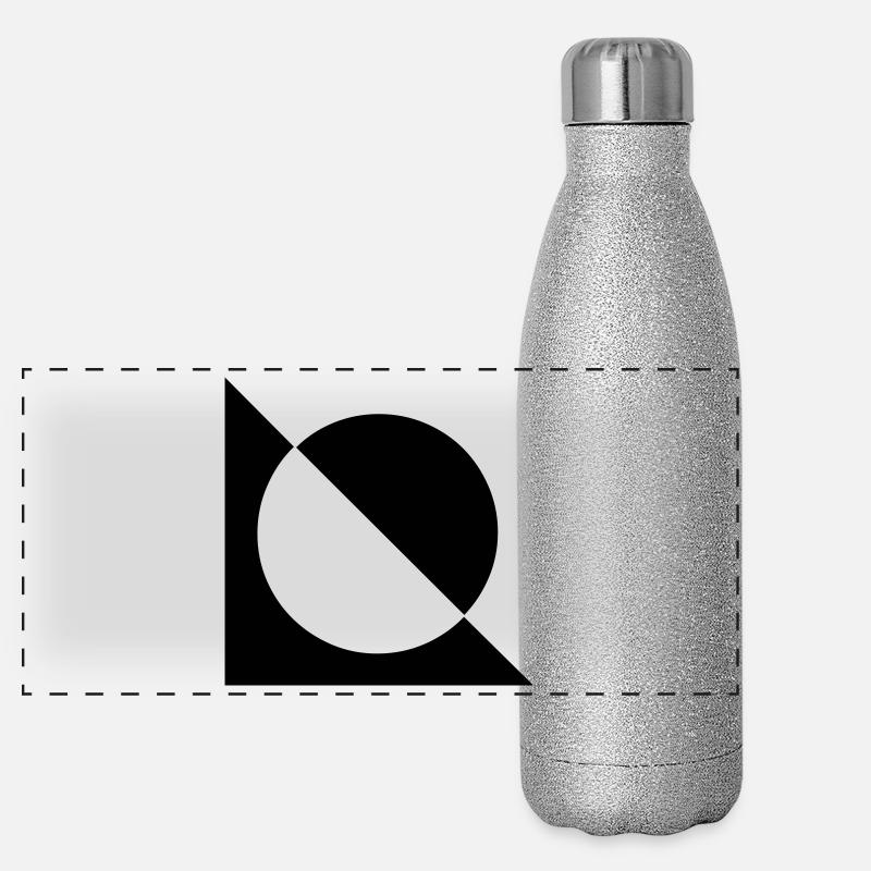 Black and white Panoramic Glitter Thermal Bottle 500 ml