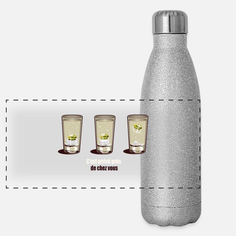 Petit Grégory le coktail. Gourde isotherme panoramique pailletée 500 ml
