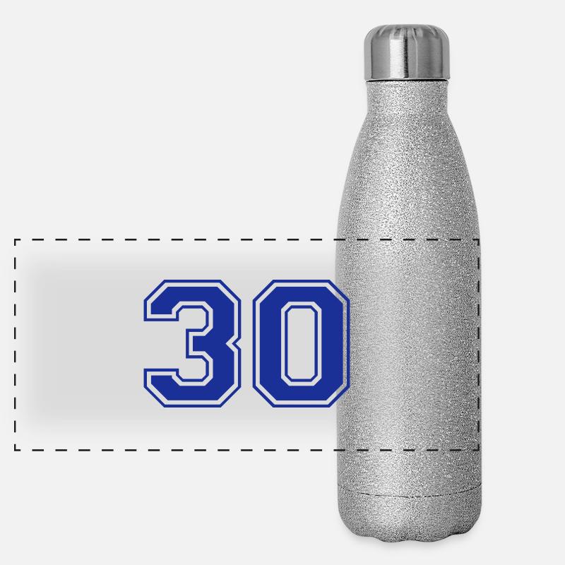 30 - Nummer - Zahl Panorama Glitzer Isolierflasche 500 ml