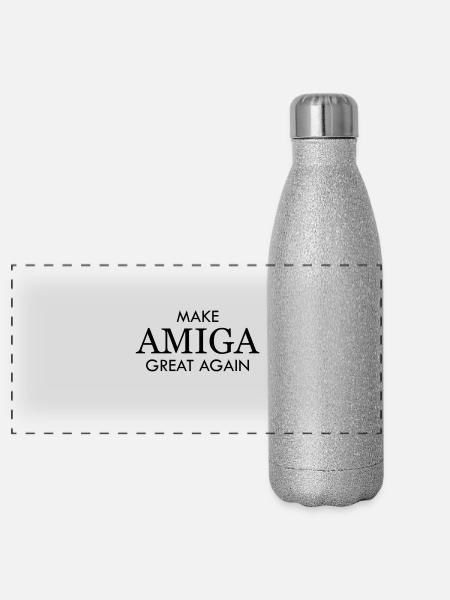amiga faire à nouveau une grande - Gourde isotherme panoramique pailletée 500 ml - paillettes argentées - Devant