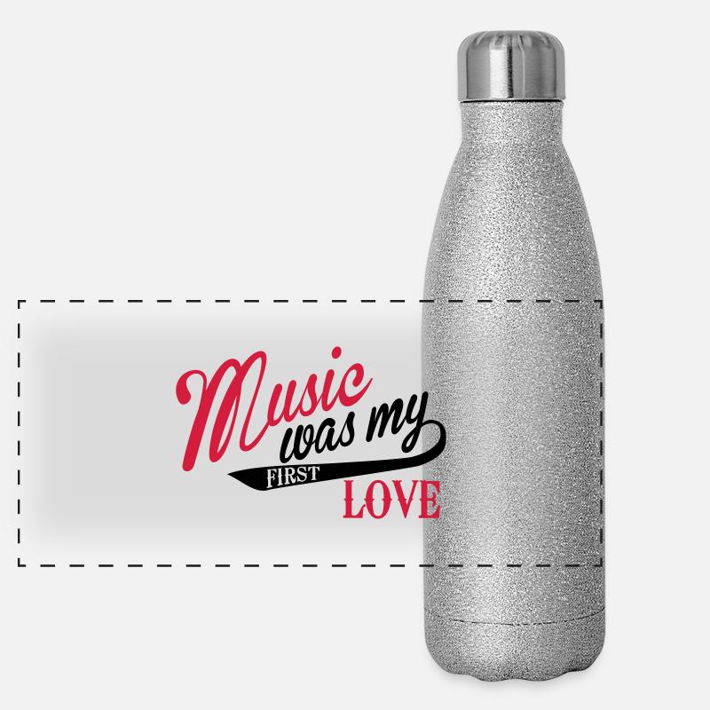 Music was my first Love Gourde isotherme panoramique pailletée 500 ml