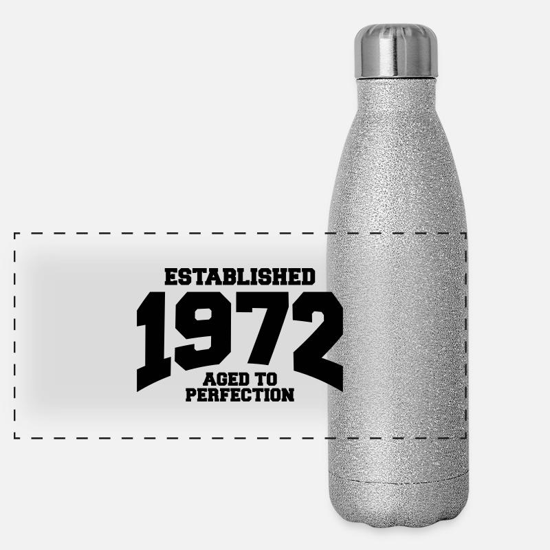 aged to perfection established 1972 (de) Panorama Glitzer Isolierflasche 500 ml