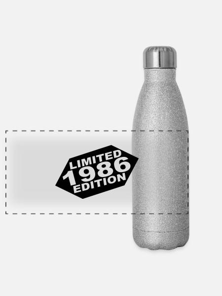 year 1986 limited edition - Panoramic Glitter Thermal Bottle 500 ml - silver glitter - Front