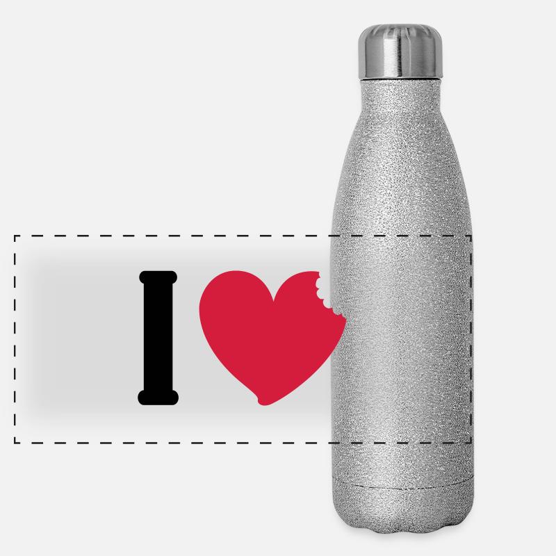 I love eating Panorama Glitzer Isolierflasche 500 ml
