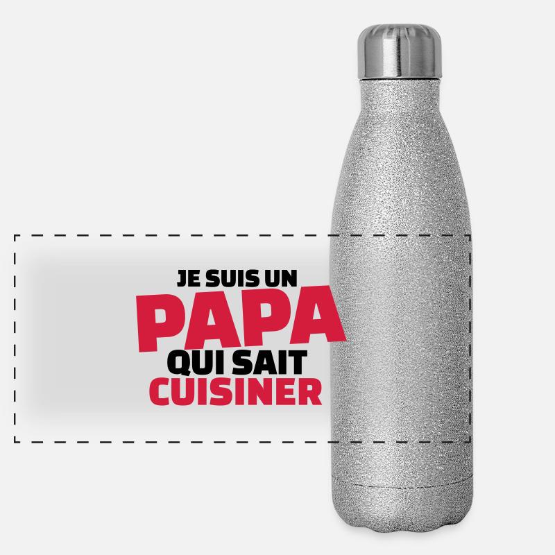 Je suis un papa qui sait cuisiner Gourde isotherme panoramique pailletée 500 ml