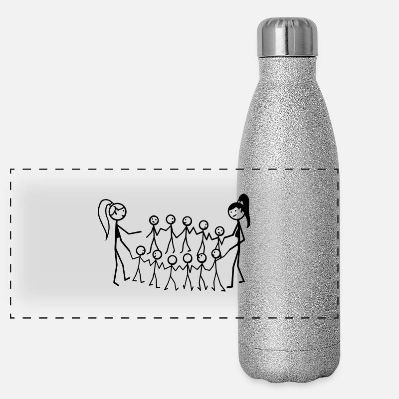 Kindergarten Erzieher Panorama Glitzer Isolierflasche 500 ml