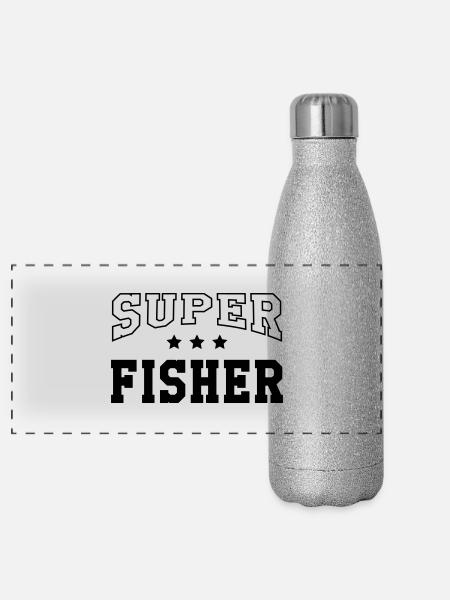 Super Fisher - Panoramic Glitter Thermal Bottle 500 ml - silver glitter - Front