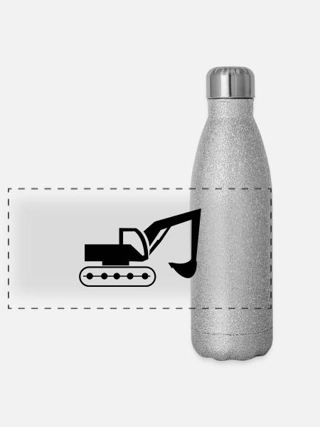 bagger - Gourde isotherme panoramique pailletée 500 ml - paillettes argentées - Devant