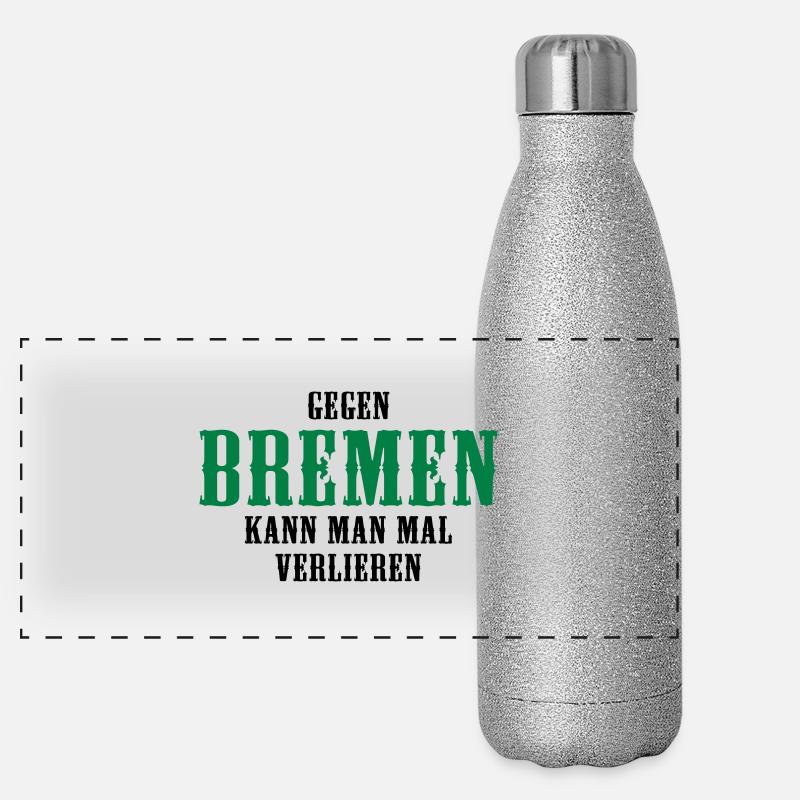 Gegen Bremen kann man mal verlieren Panorama Glitzer Isolierflasche 500 ml