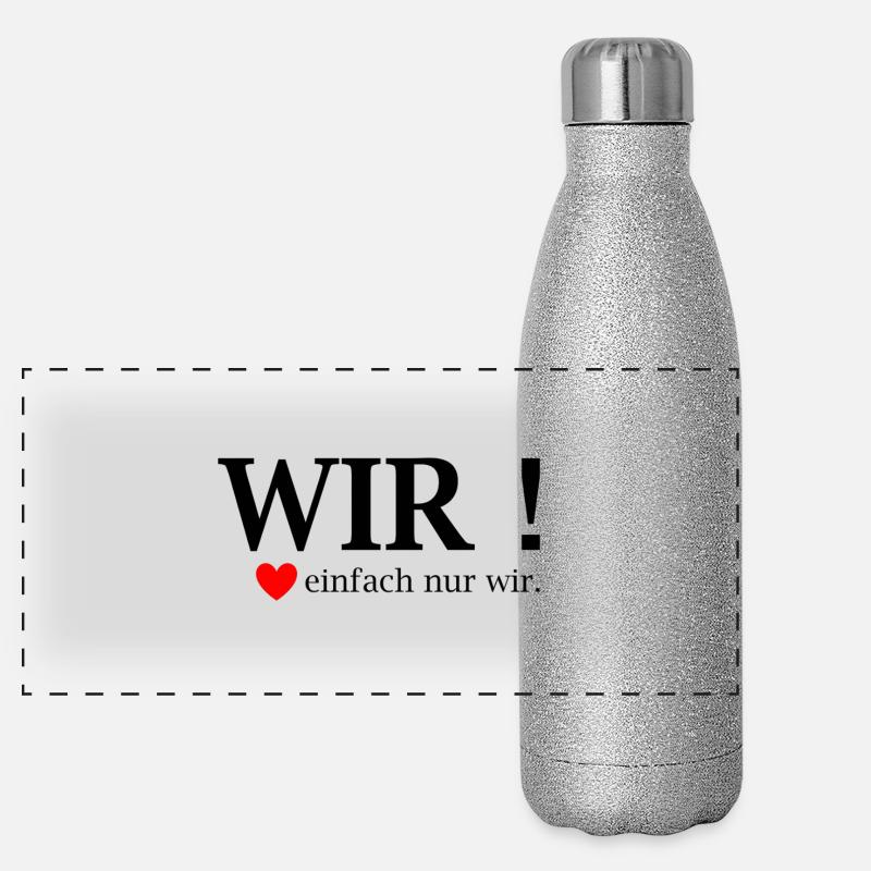 WIR! Einfach nur wir Herz Panorama Glitzer Isolierflasche 500 ml
