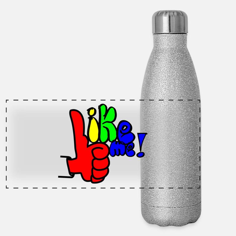 like me Regenbogen Panorama Glitzer Isolierflasche 500 ml