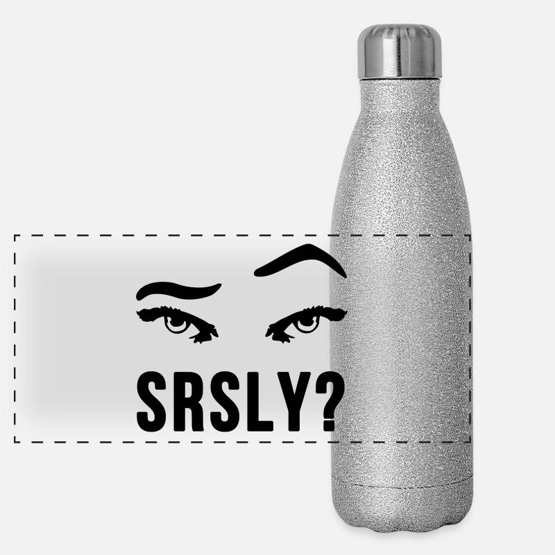 Ernsthaft Seriously skeptisch Augenbrauen Geschenk Panorama Glitzer Isolierflasche 500 ml