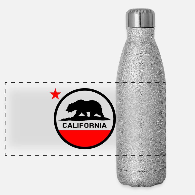 Drapeau du Cercle de Californie Gourde isotherme panoramique pailletée 500 ml